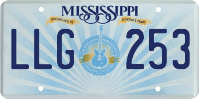 MS license plate LLG253