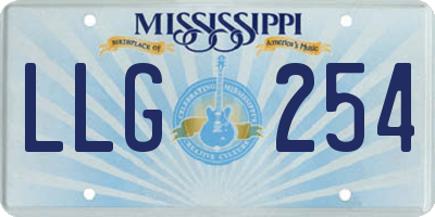 MS license plate LLG254