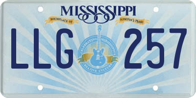 MS license plate LLG257