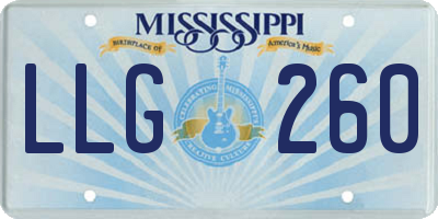 MS license plate LLG260