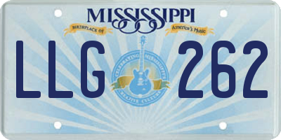 MS license plate LLG262