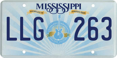 MS license plate LLG263