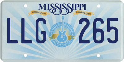 MS license plate LLG265