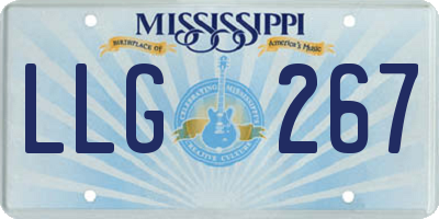 MS license plate LLG267