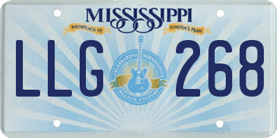 MS license plate LLG268