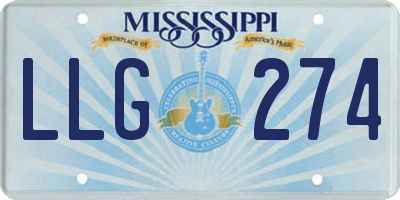 MS license plate LLG274