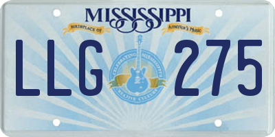 MS license plate LLG275