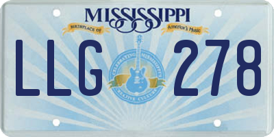 MS license plate LLG278