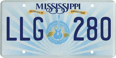 MS license plate LLG280