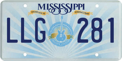 MS license plate LLG281