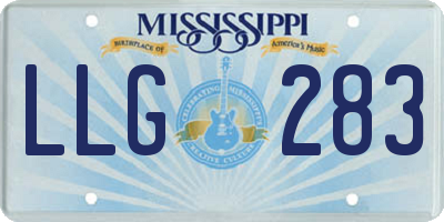 MS license plate LLG283