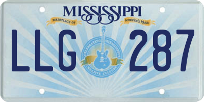 MS license plate LLG287