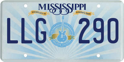 MS license plate LLG290