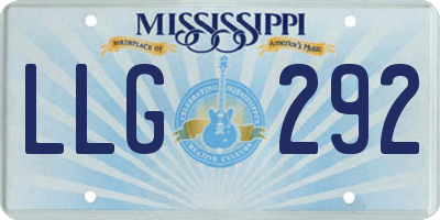MS license plate LLG292