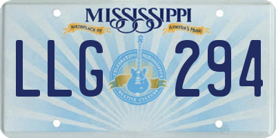MS license plate LLG294