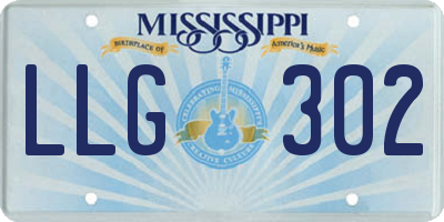 MS license plate LLG302