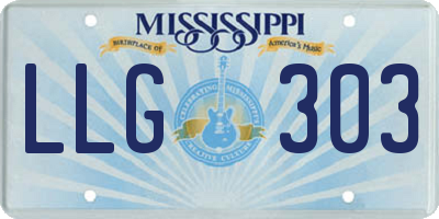 MS license plate LLG303