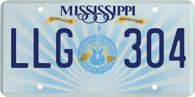 MS license plate LLG304