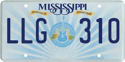 MS license plate LLG310
