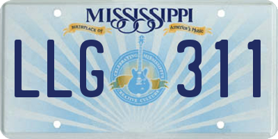 MS license plate LLG311