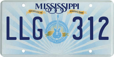 MS license plate LLG312
