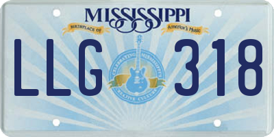 MS license plate LLG318