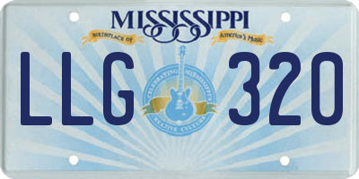MS license plate LLG320