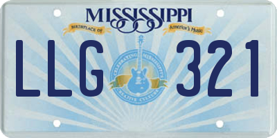 MS license plate LLG321