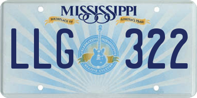 MS license plate LLG322