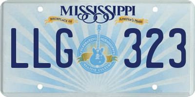 MS license plate LLG323