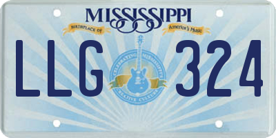 MS license plate LLG324