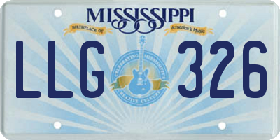 MS license plate LLG326