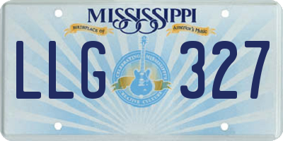 MS license plate LLG327