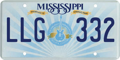 MS license plate LLG332