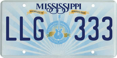 MS license plate LLG333