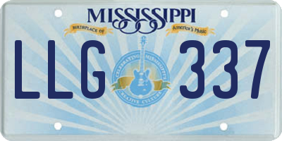 MS license plate LLG337