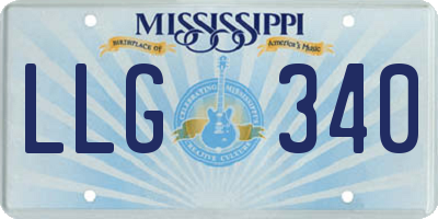 MS license plate LLG340