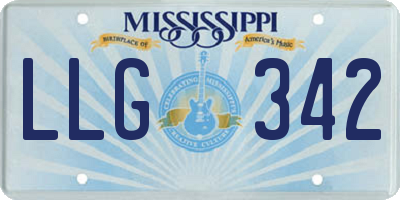 MS license plate LLG342