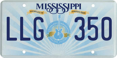 MS license plate LLG350