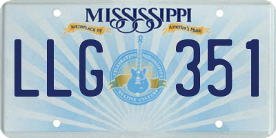 MS license plate LLG351