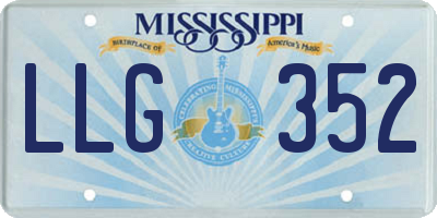 MS license plate LLG352