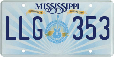 MS license plate LLG353