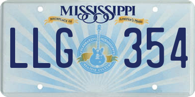 MS license plate LLG354