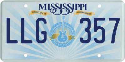 MS license plate LLG357