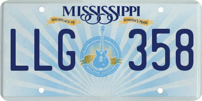 MS license plate LLG358