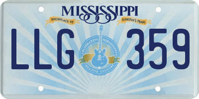 MS license plate LLG359