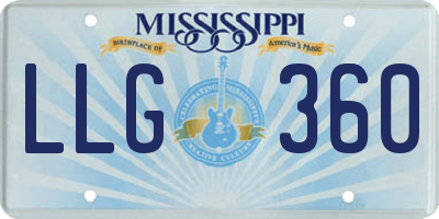 MS license plate LLG360