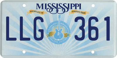MS license plate LLG361
