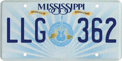 MS license plate LLG362