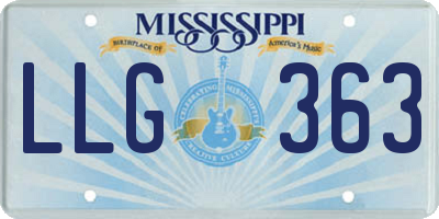 MS license plate LLG363